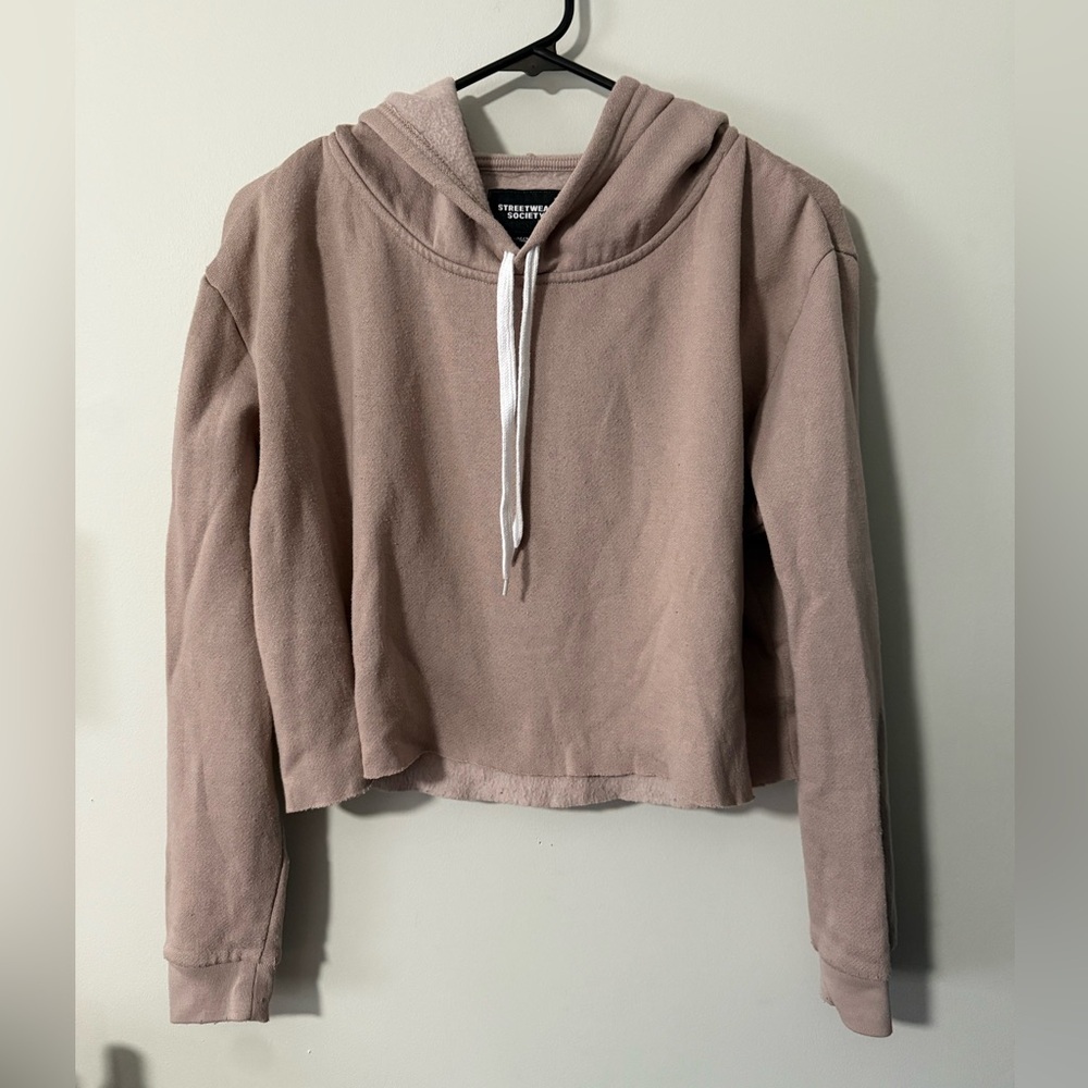 Streetwear Society Tan Cropped Sweatshirt